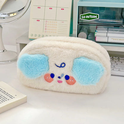 Cute Cartoon Plush Oval Makeup Bags