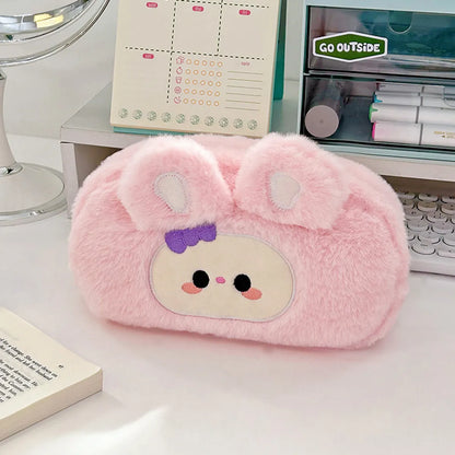 Cute Cartoon Plush Oval Makeup Bags