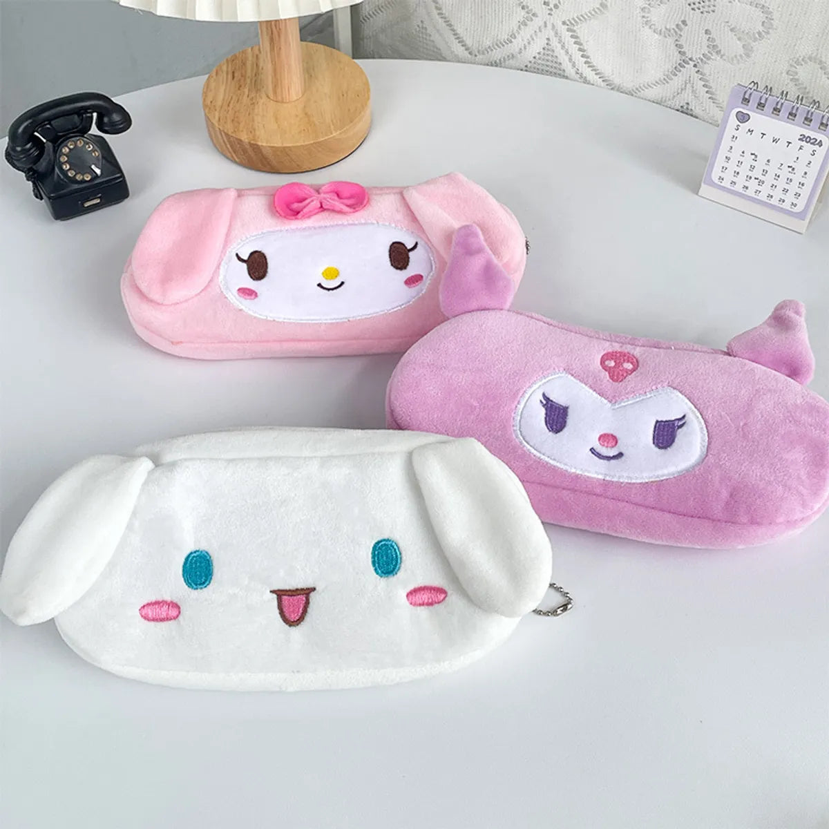 Cute Cartoon Plush Oval Makeup Bags