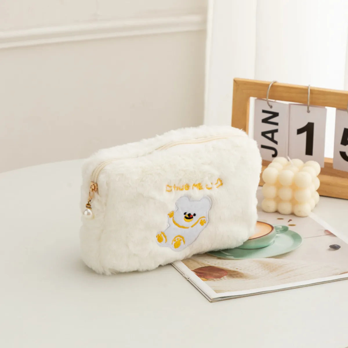 Cute Cartoon Plush Square Makeup Bags