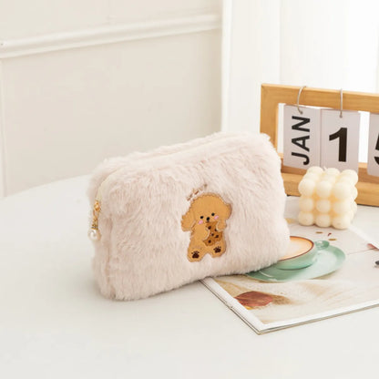 Cute Cartoon Plush Square Makeup Bags