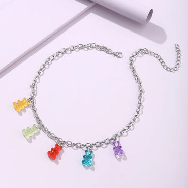 Cute Cartoon Transparent Bear Pendant Necklace Wholesale Gooddiy