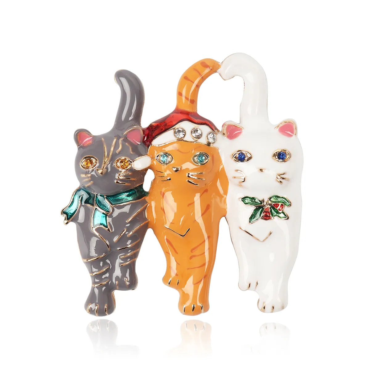 Cute Cat Alloy Enamel Plating Unisex Brooches