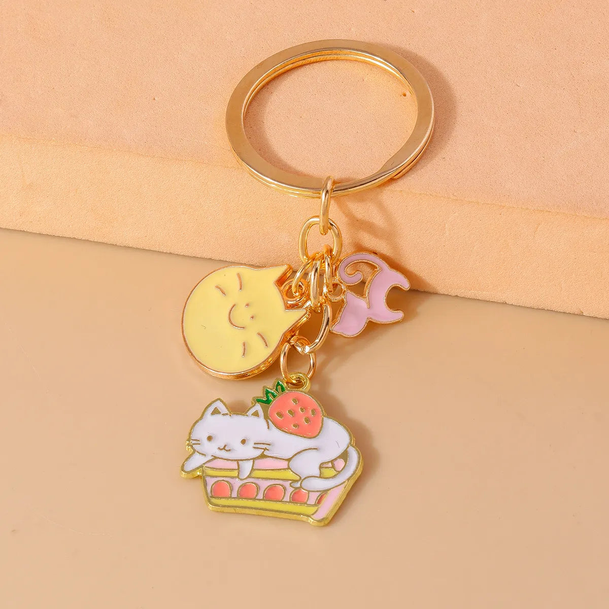 Cute Cat Alloy Keychain