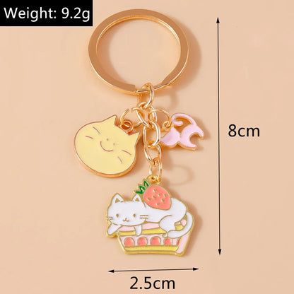 Cute Cat Alloy Keychain