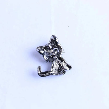 Cute Cat Alloy Plating Inlay Zircon Unisex Brooches