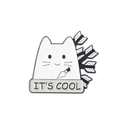 Cute Cat Alloy Plating Metal Brooches