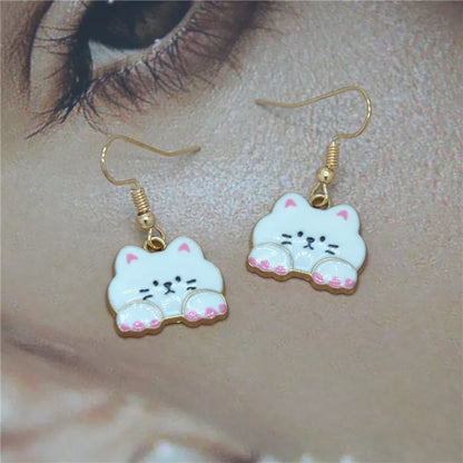 Cute Cat Alloy Women'S Drop Earrings 1 Pair