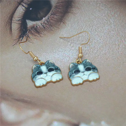 Cute Cat Alloy Women'S Drop Earrings 1 Pair