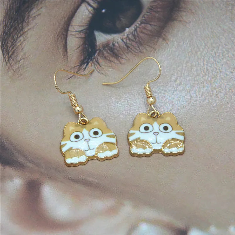 Cute Cat Alloy Women'S Drop Earrings 1 Pair