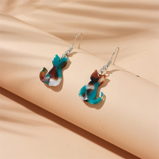 Cute Cat Arylic Women's Drop Earrings