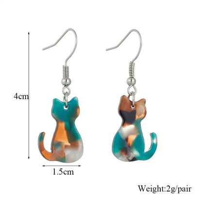 Cute Cat Arylic Women's Drop Earrings