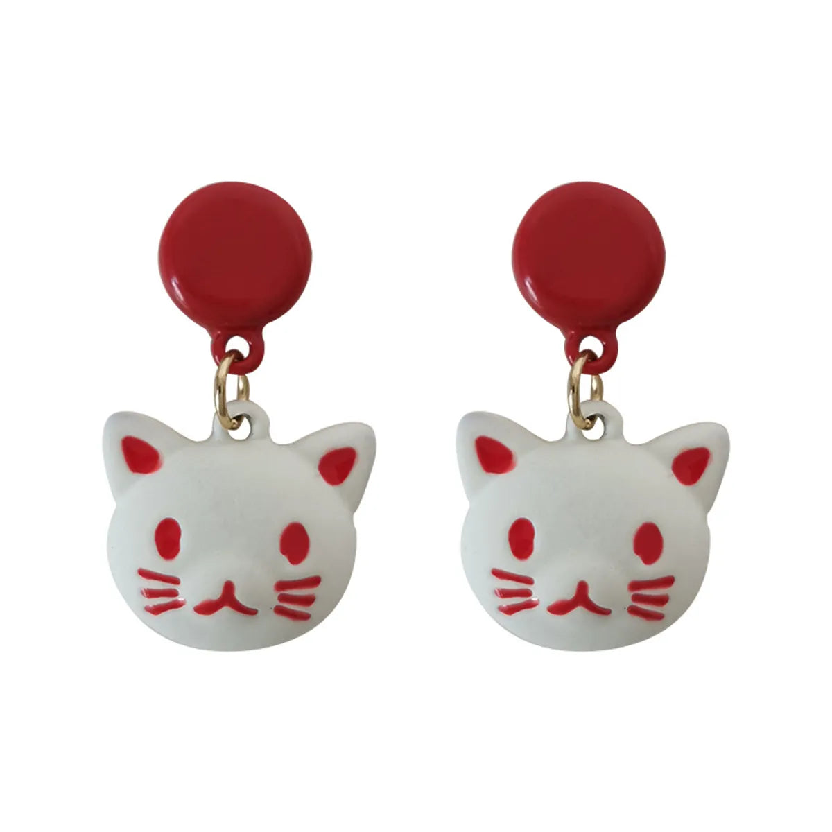 Cute Cat Earrings Fashion Personality Painted Earrings