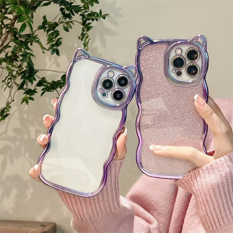 Cute Cat Ears Silica Gel   Phone Cases