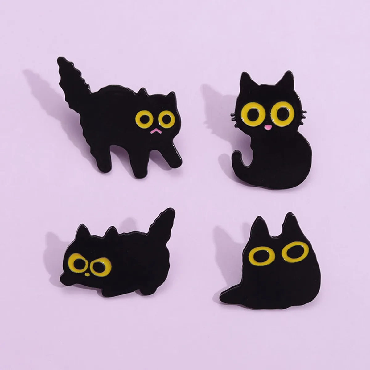 Cute Cat Flower Alloy Stoving Varnish Unisex Brooches