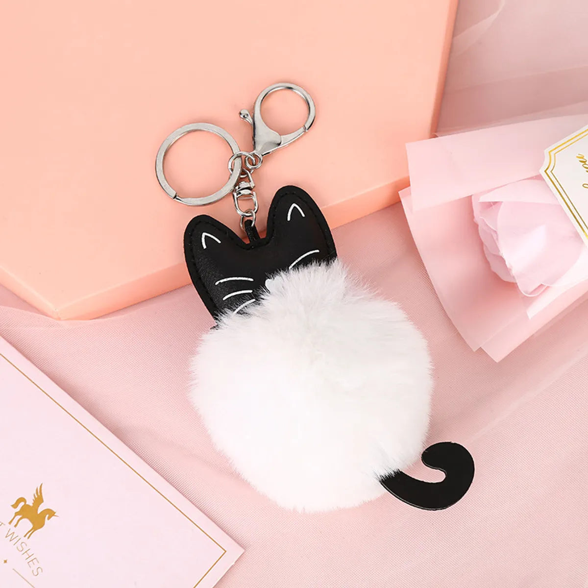 Cute Cat Metal Keychain