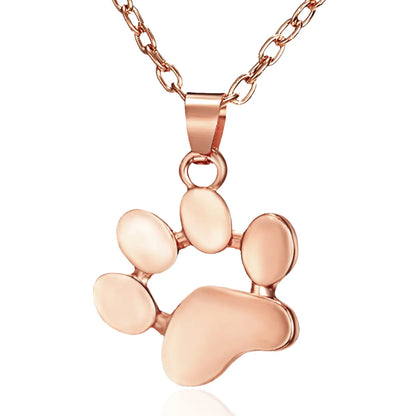 Cute Cat Paw Pendant Necklace Fashion Footprint Alloy Necklace