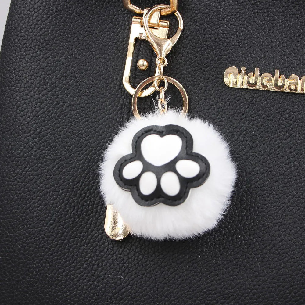 Cute Cat'S Claw Keychain Pendant Schoolbag Wallet Bear Paw Plush Pendant Jewelry