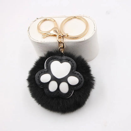 Cute Cat'S Claw Keychain Pendant Schoolbag Wallet Bear Paw Plush Pendant Jewelry