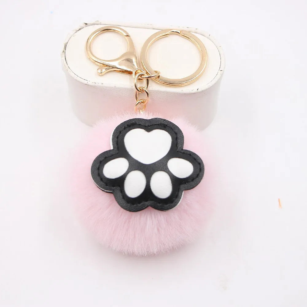 Cute Cat'S Claw Keychain Pendant Schoolbag Wallet Bear Paw Plush Pendant Jewelry