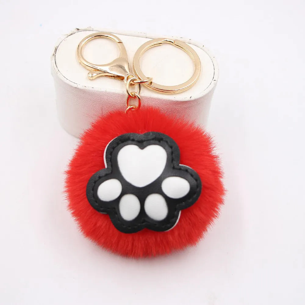 Cute Cat'S Claw Keychain Pendant Schoolbag Wallet Bear Paw Plush Pendant Jewelry