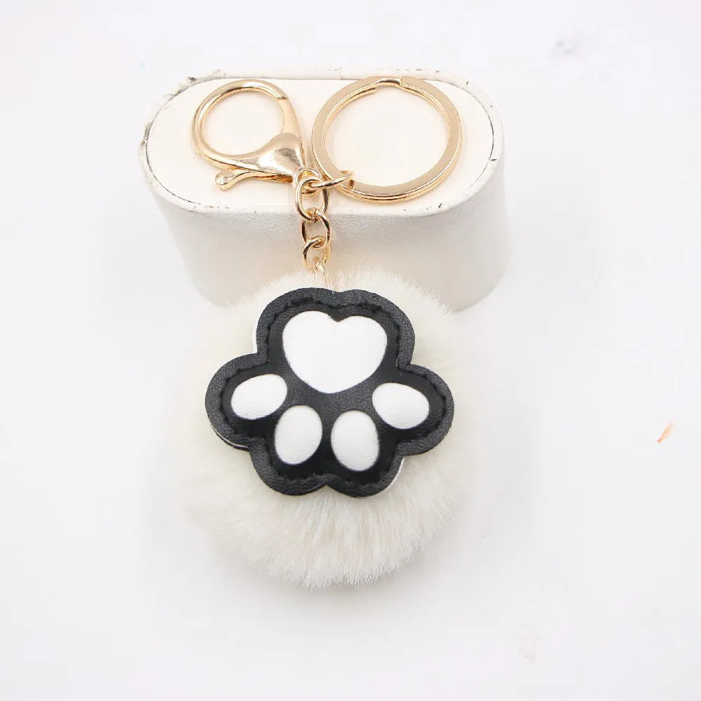 Cute Cat'S Claw Keychain Pendant Schoolbag Wallet Bear Paw Plush Pendant Jewelry