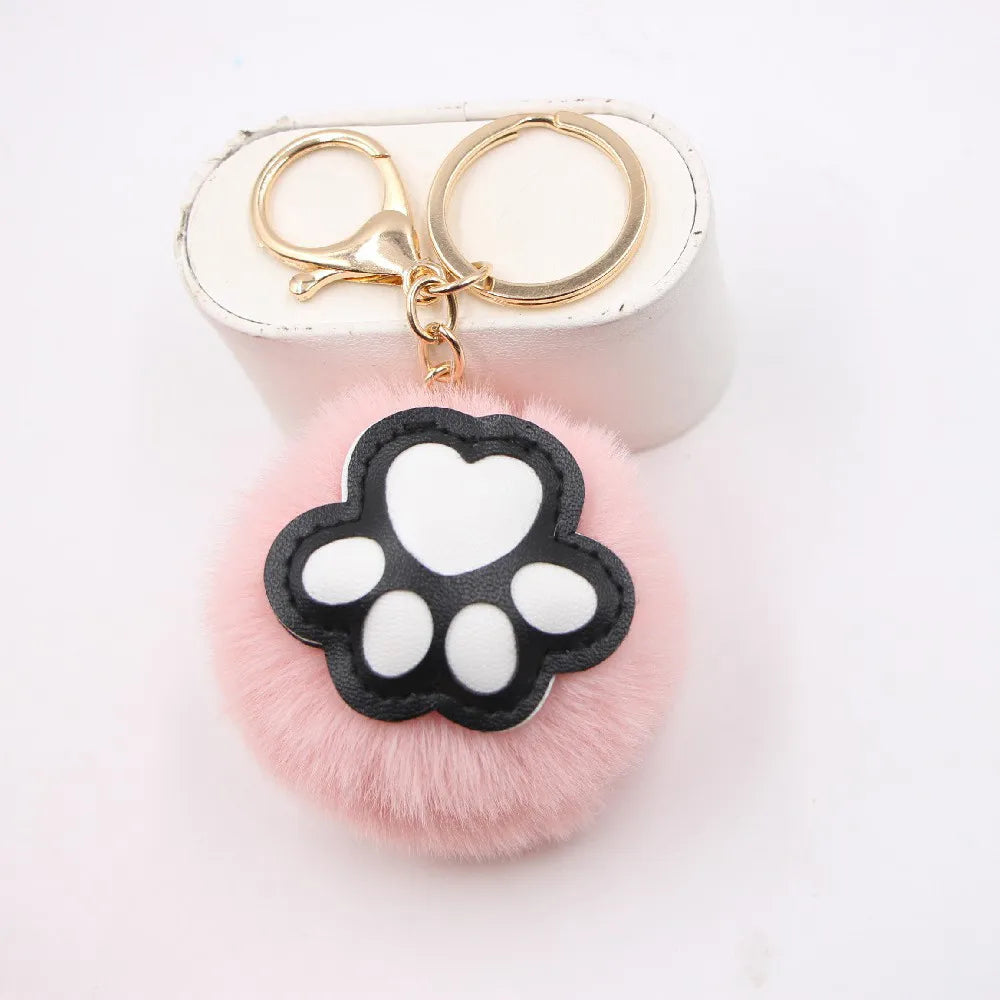 Cute Cat'S Claw Keychain Pendant Schoolbag Wallet Bear Paw Plush Pendant Jewelry