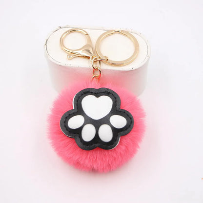 Cute Cat'S Claw Keychain Pendant Schoolbag Wallet Bear Paw Plush Pendant Jewelry