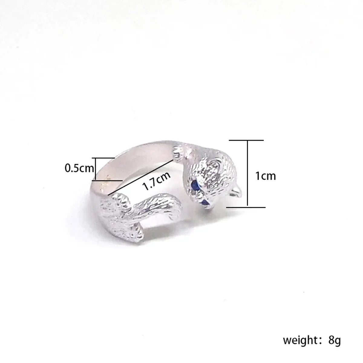 Cute Cat Silver Plated Rhinestones Alloy Wholesale Open Rings