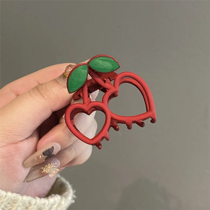 Women'S Cute Cherry Cat Alloy Hair Claws