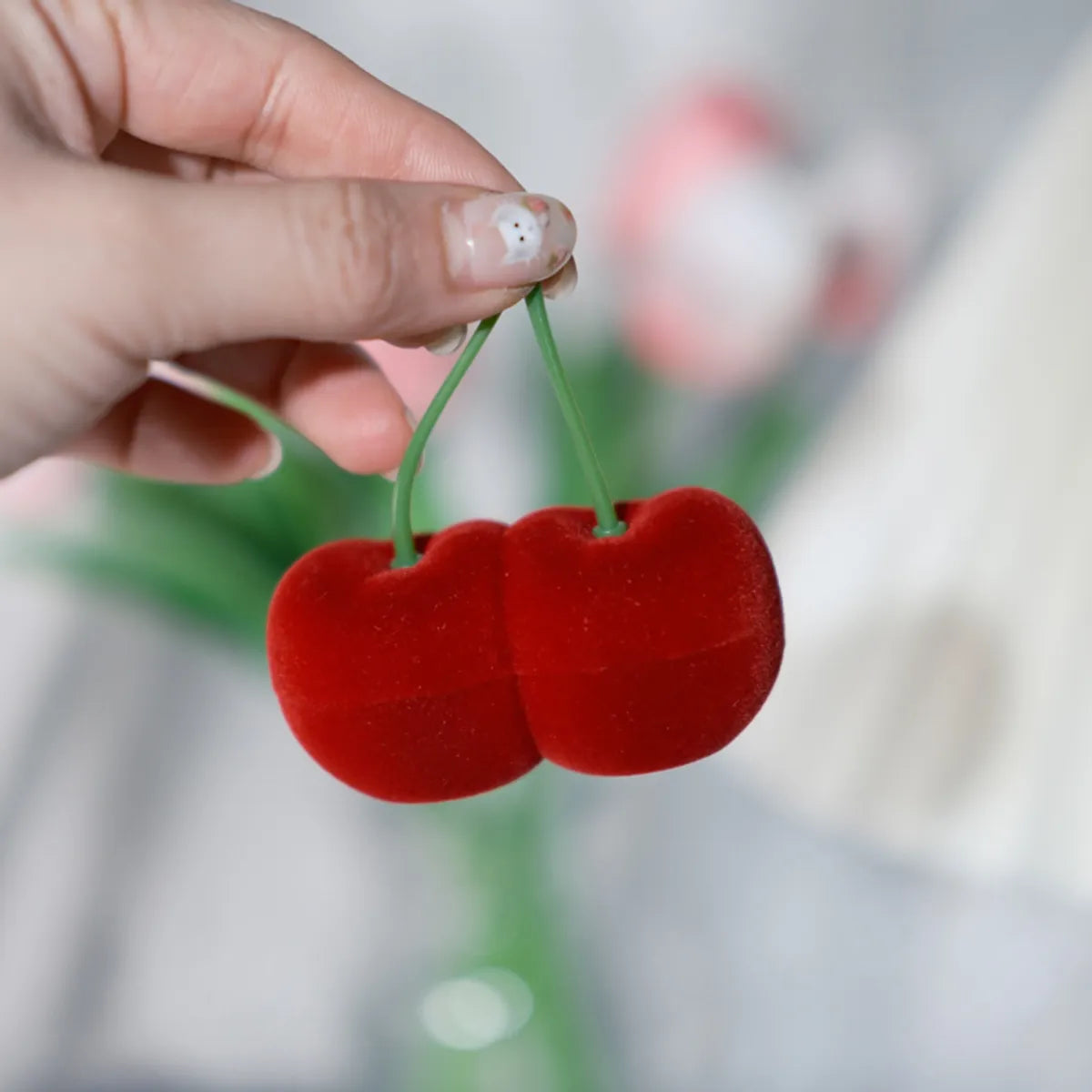 Cute Cherry Plastic Embryo Flocking