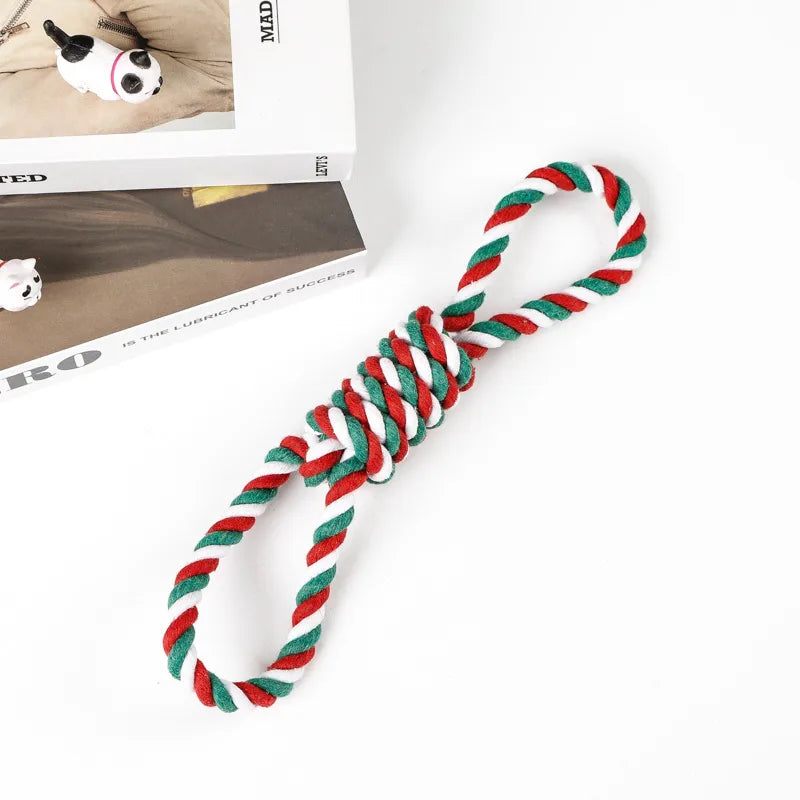 Cute Christmas Gift Tear-Resistant Bends And Hitches Molar Dog Toy Set