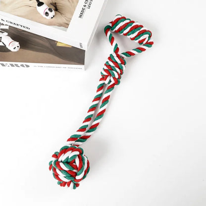 Cute Christmas Gift Tear-Resistant Bends And Hitches Molar Dog Toy Set