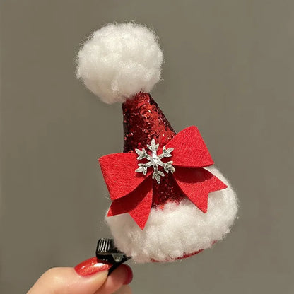 Cute Christmas Hat Alloy Hair Clip