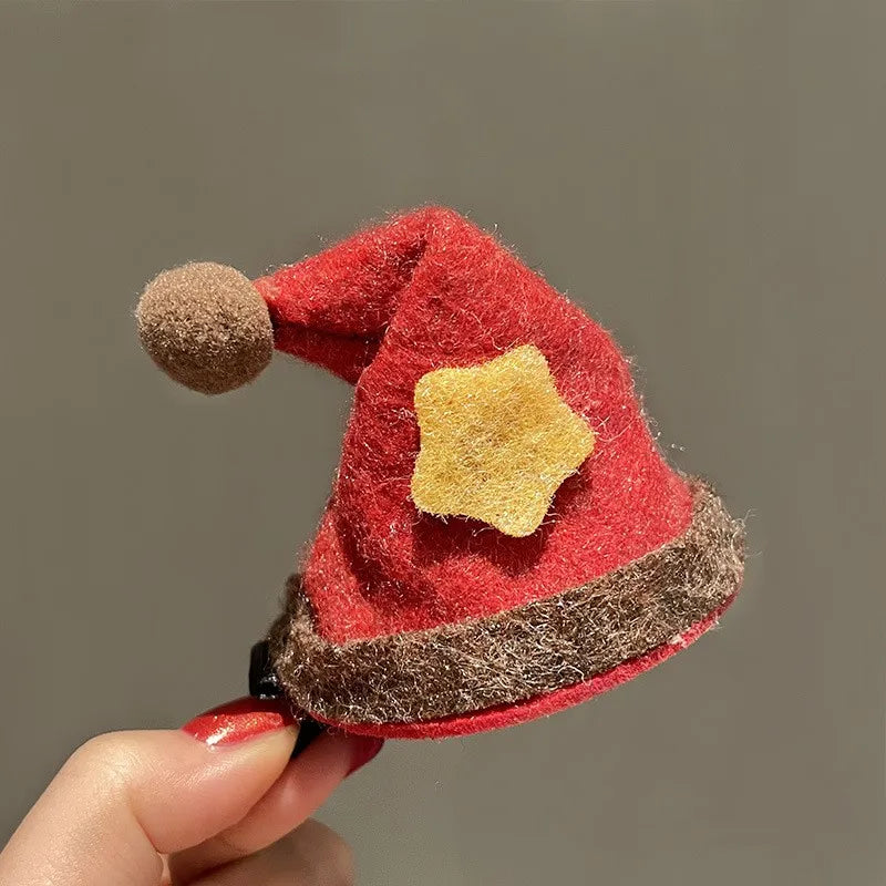 Cute Christmas Hat Alloy Hair Clip