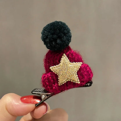 Cute Christmas Hat Alloy Hair Clip