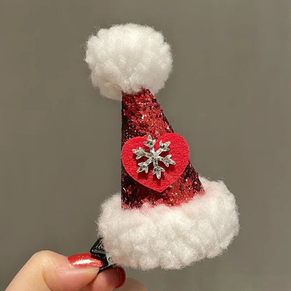 Cute Christmas Hat Alloy Hair Clip