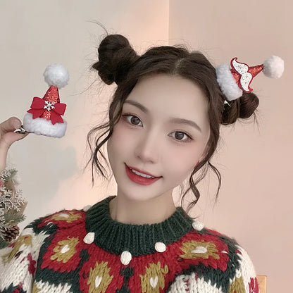 Cute Christmas Hat Alloy Hair Clip