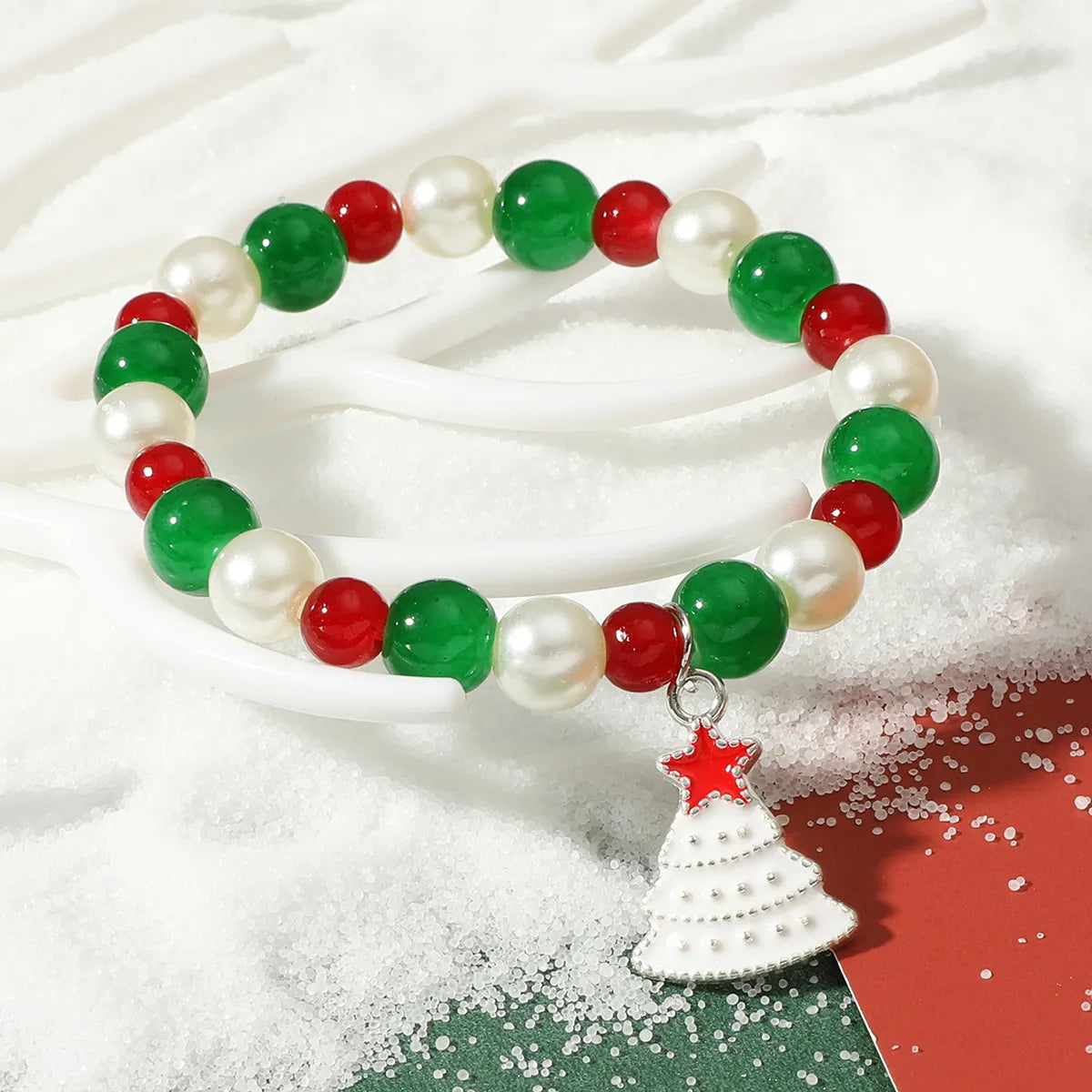 Cute Christmas Hat Elk Beaded Alloy Plating Women's Bracelets