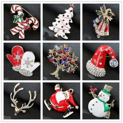 Cute Christmas Hat Santa Claus Elk Alloy Plating Men'S Brooches