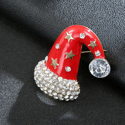 Cute Christmas Hat Santa Claus Elk Alloy Plating Men'S Brooches