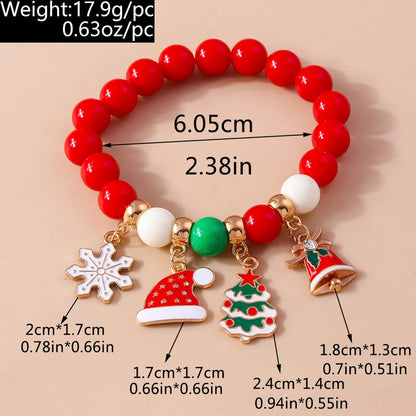 Cute Christmas Streetwear Christmas Hat Christmas Tree Alloy Wholesale Bracelets