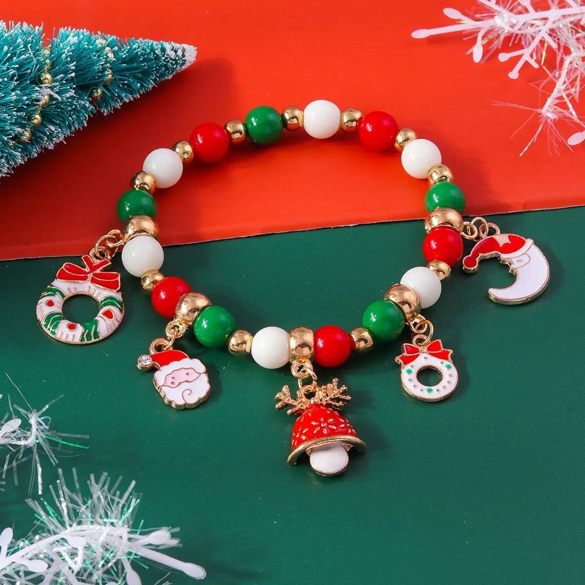 Cute Christmas Streetwear Christmas Hat Christmas Tree Alloy Wholesale Bracelets