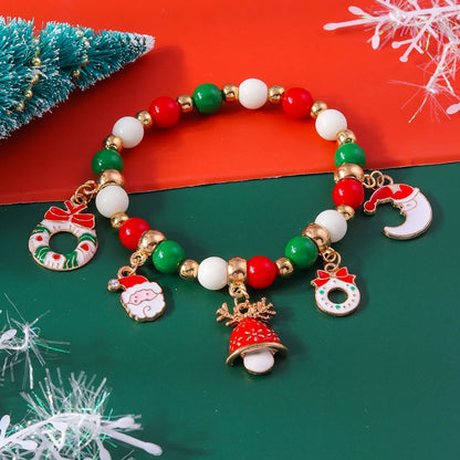 Cute Christmas Streetwear Christmas Hat Christmas Tree Alloy Wholesale Bracelets