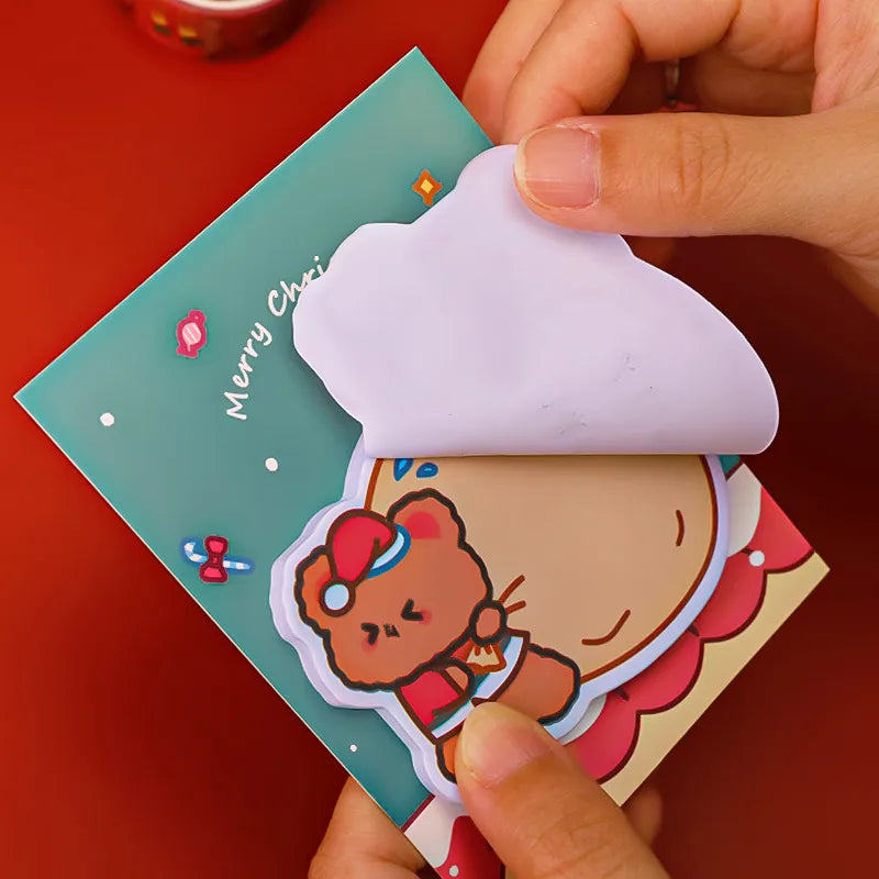 Cute Christmas Student Memo Paper Sticker Can Be Pasted Note Pad