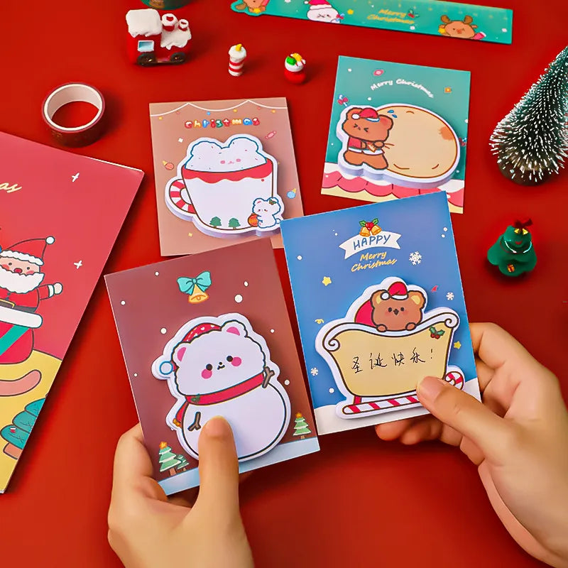 Cute Christmas Student Memo Paper Sticker Can Be Pasted Note Pad