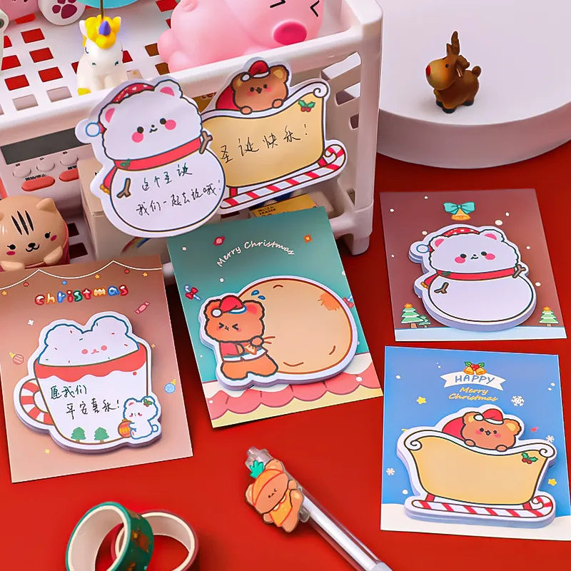 Cute Christmas Student Memo Paper Sticker Can Be Pasted Note Pad