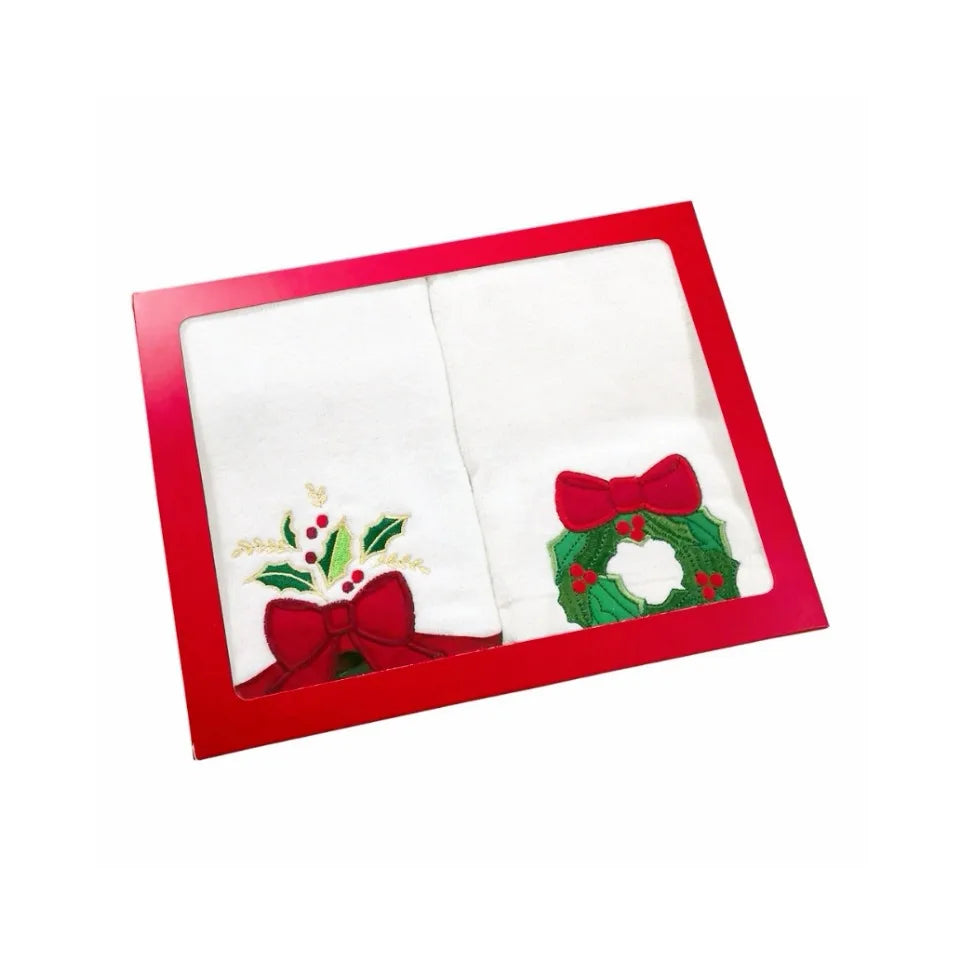 Cute Christmas Tree Bow Knot Cotton Towels