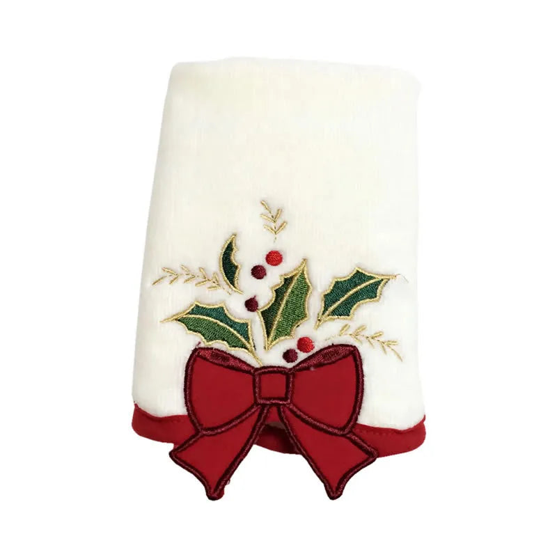 Cute Christmas Tree Bow Knot Cotton Towels