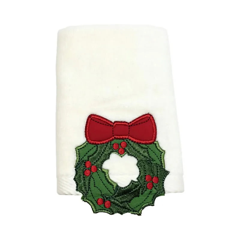 Cute Christmas Tree Bow Knot Cotton Towels